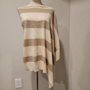 Kerisma Women's Poncho, Cream/Brown, One Size. Very soft! Excellent Condition!